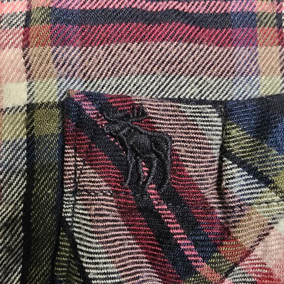 Abercrombie Kids Flannel Shirt Boys 13/14 Blue Plaid Tartan Soft Preppy Dadcore - Picture 5 of 11